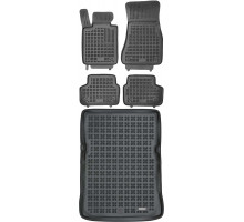 Rezaw-Plast Rubber Car Mats for 2017-2023 BMW 5 Series Floor Mats & Cargo Mat G30 Black