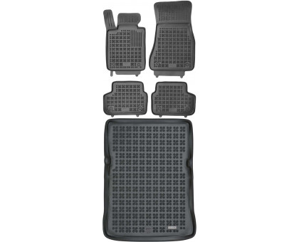 Rezaw-Plast Rubber Car Mats for 2017-2023 BMW 5 Series Floor Mats & Cargo Mat G30 Black