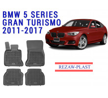 REZAW PLAST Floor Mats for BMW 5 Series Gran Turismo 2011-2017 Waterproof Black 