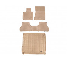 Rezaw-Plast Rubber Car Mats  for 2006-2013 BMW X5 Floor Mats & Cargo Mat E70 Beige