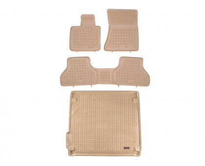 Rezaw-Plast Rubber Car Mats  for 2006-2013 BMW X5 Floor Mats & Cargo Mat E70 Beige