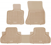 Rezaw-Plast Rubber Floor Mats for 2013-2018 BMW X5 Car Mats F15 Odorless Beige