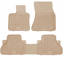 Reza-Plast Rubber Floor Mats for 2013-2018 BMW X5 Car Mats F15 Odorless Beige