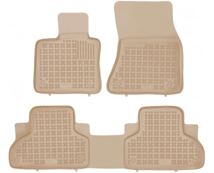 Reza-Plast Rubber Floor Mats for 2013-2018 BMW X5 Car Mats F15 Odorless Beige