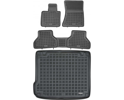 Rezaw-Plast Floor Mats Set for 2008-2014 BMW X6 Car Mats & Cargo Mat X6M E71 Anti-Slip Black