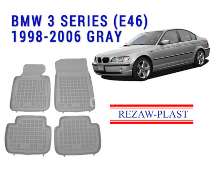 REZAW PLAST Floor Liners for BMW 3 Series E46 1998-2006 Custom Fit Gray