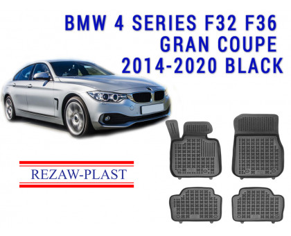 REZAW PLAST All-Weather Rubber Mats for BMW 4 Series F32 F36 Gran Coupe 2014-2020 Custom Fit Black 