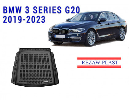 REZAW PLAST Cargo Tray Liner for BMW 3 Series G20 2019-2023 Anti-Slip Black 