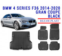 REZAW PLAST Trusted Floor Liners for BMW 4 Series F36 2014-2020 Odorless Black