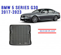 REZAW PLAST Rubber Cargo Mat, Perfect Fit for BMW 5 Series G30 2017-2023 Weatherproof Black 