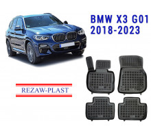 REZAW PLAST Premium Floor Mats for BMW X3 G01 2018-2023 Custom Fit Black