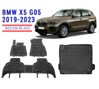 REZAW PLAST Premium Floor Liners for BMW X5 G05 2019-2023 Waterproof Black