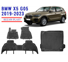 REZAW PLAST Premium Floor Liners for BMW X5 G05 2019-2023 Waterproof Black