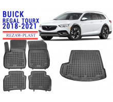 Rezaw-Plast Floor Mats Trunk Liner Set for Buick Regal Tourx 2018-2021 Black