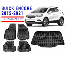 Rezaw-Plast Floor Mats Trunk Liner Set for Buick Encore 2015-2021 Black