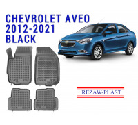 REZAW PLAST Floor Mats for Chevrolet Aveo 2012-2021 Waterproof Black