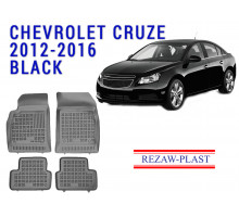 Rezaw-Plast  Rubber Floor Mats Set for Chevrolet Cruze 2012-2016 Black