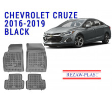 Rezaw-Plast  Rubber Floor Mats Set for Chevrolet Cruze 2016-2019 Black