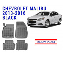 Rezaw-Plast Rubber Floor Mats Set for Chevrolet Malibu 2013-2016 Black