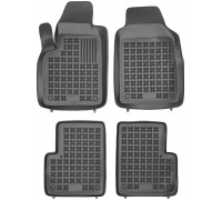 Rezaw-Plast Rubber Floor Mats for 2007-2020 Fiat 500 Car Mats 3DR Waterproof Black