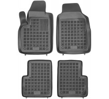 Rezaw-Plast Rubber Floor Mats for 2007-2020 Fiat 500 Car Mats 3DR Waterproof Black