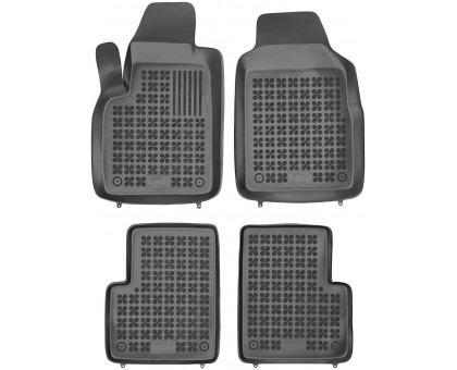 Rezaw-Plast Rubber Floor Mats for 2007-2020 Fiat 500 Car Mats 3DR Waterproof Black