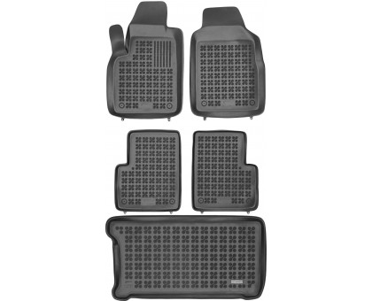 Rezaw-Plast Car Mats Set for 2007-2020 Fiat 500 Floor Mats & Cargo Mat 3DR Durable Black