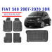 REZAW PLAST Floor Liners Set -Tailored for Fiat 500 2007-2020 3DR Durable Black