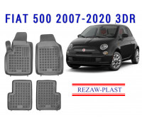 REZAW PLAST Rubber Liners for Fiat 500 2007-2020 3DR Waterproof Black