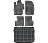 Rezaw-Plast Car Mats for 2014-2020 Fiat 500X Floor Mats & Cargo Mat All Season Black