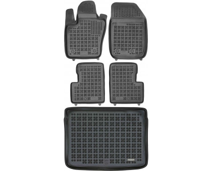 Rezaw-Plast Car Mats for 2014-2020 Fiat 500X Floor Mats & Cargo Mat All Season Black