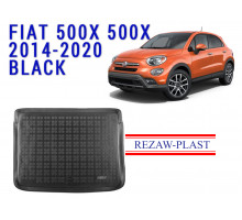 Rezaw-Plast  Rubber Trunk Mat for Fiat 500X 500X 2014-2020 Black
