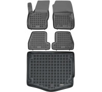 Rezaw-Plast Floor Mats for 2012-2018 Ford Focus Car Mats & Cargo Mat Hatchback Black