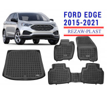 Rezaw-Plast Floor Mats Trunk Liner Set for Ford Edge 2015-2021 Black
