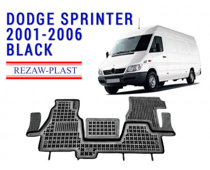 REZAW PLAST Floor Mats for Dodge Sprinter 2500 3500 2001-2006 Waterproof Black