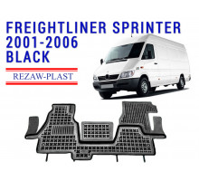 Rezaw-Plast Rubber Floor Mats Set for Freightliner Sprinter 2001-2006 Black