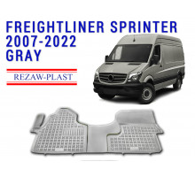 Rezaw-Plast Floor Mat for Freightliner Sprinter 2007-2023 Cargo Version Only Front Row All Weather Rubber Liner 1500 2500 3500 4500 HD Molded Odor Black
