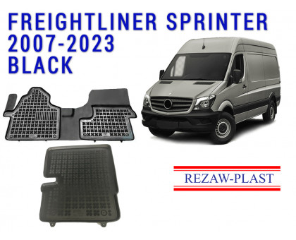 REZAW PLAST Vehicle Mats for Freightliner Sprinter 2007-2023 All Weather Black