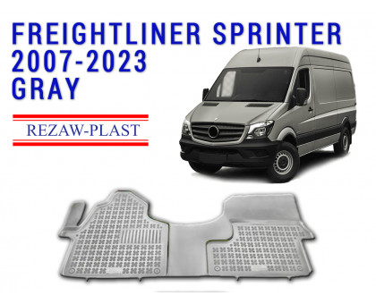 REZAW PLAST Floor Mat for Freightliner Sprinter 2007-2023 Cargo Version Only 1500 2500 3500 4500 HD Front Row All Weather Rubber Liner Molded