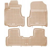 Rezaw-Plast Rubber Floor Mats for 2007-2011 Honda CR-V Car Mats Custom Fit Beige