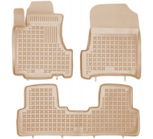 Rezaw-Plast Rubber Floor Mats for 2007-2011 Honda CR-V Car Mats Custom Fit Beige