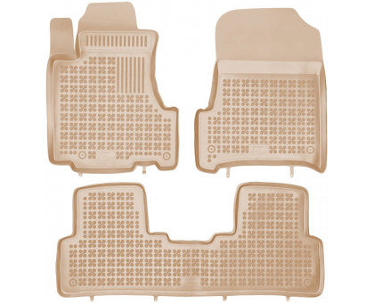 Rezaw-Plast Rubber Floor Mats for 2007-2011 Honda CR-V Car Mats Custom Fit Beige