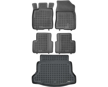 Rezaw-Plast Car Mats for 2016-2021 Honda Civic Floor Mats Set Hatchback Waterproof Black