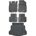 Rezaw-Plast Car Mats for 2016-2021 Honda Civic Floor Mats Set Hatchback Waterproof Black