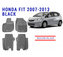 Rezaw-Plast  Rubber Floor Mats Set for Honda Fit 2007-2013 Black