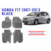 REZAW PLAST Premium Floor Mats for Honda Fit 2007-2013 Durable Black