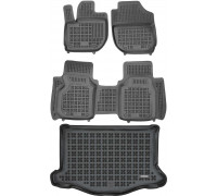 Rezaw-Plast Rubber Car Mats for 2015-2021 Honda Fit Floor Mats & Cargo Mat Black