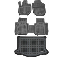 Rezaw-Plast Rubber Car Mats for 2015-2021 Honda Fit Floor Mats & Cargo Mat Black