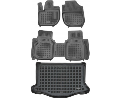 Rezaw-Plast Rubber Car Mats for 2015-2021 Honda Fit Floor Mats & Cargo Mat Black