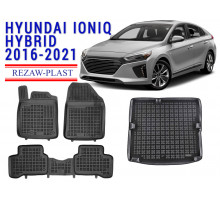 REZAW PLAST Car Liners Set for Hyundai Ioniq Hybrid Only 2016-2021 Waterproof